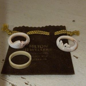 3 Shell rings from Hilton Jewellers Hotel Australia Melbourne size 5.5 & 7.5